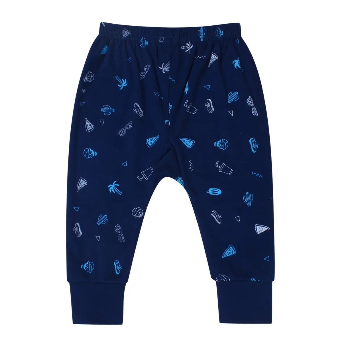 Dark Yellow Printed Kids Cotton Pajama Pants Design 2 - AR Hosiery Wholesale