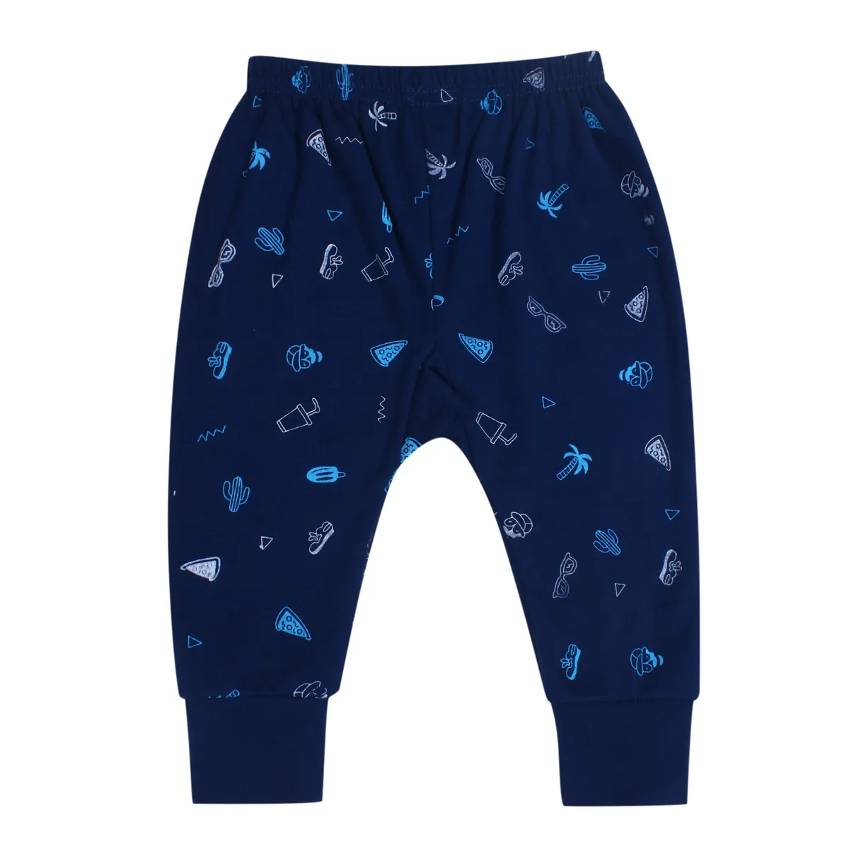 Dark Yellow Printed Kids Cotton Pajama Pants Design 5 - AR Hosiery Wholesale