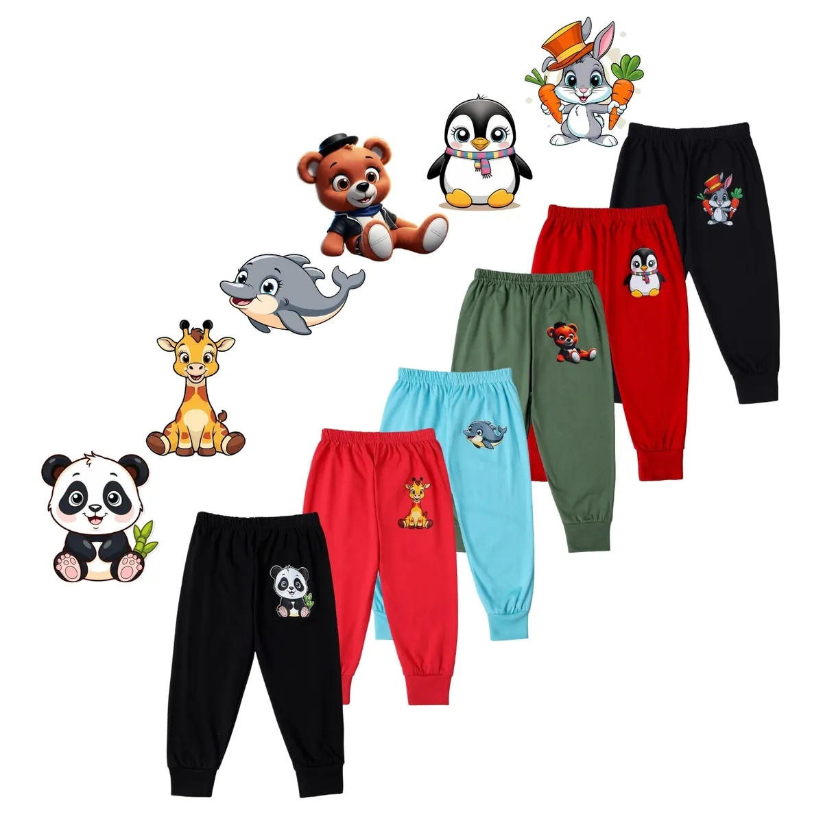 Payal HD Sticker Kids Cotton Pajama Pants Design 6 - AR Hosiery Wholesale